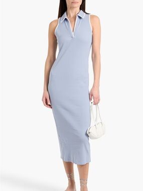 VERONICA BEARD Darien Pima cotton-blend jersey midi dress